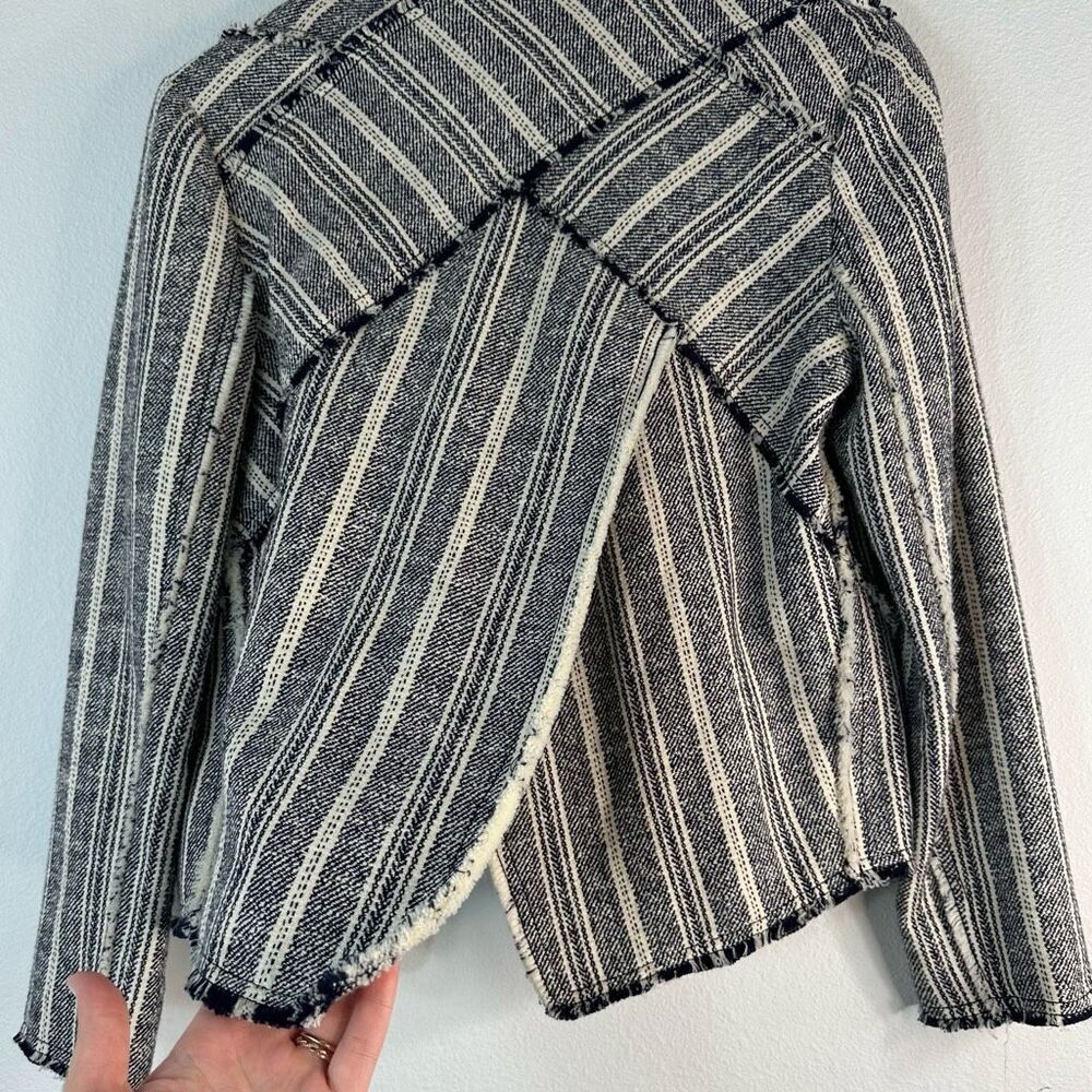 Derek Lam 10 Crosby Tweed Blue Striped Blazer Jacket Womens 8 Modern Career - Picture 5 of 10